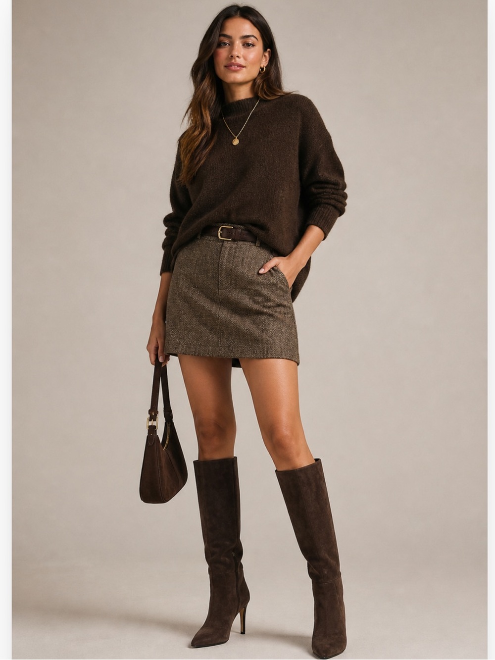 New in Box Nine West Suede Richy Tall Stiletto Boots 12 Wide Calf Rare Size‎